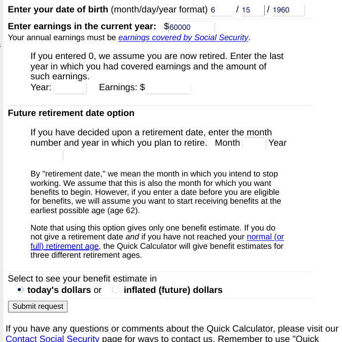 The same form as a PDF from snapdok.io: every input is a real fillable PDF field with its value carried over, the radio pair is a working PDF radio group, and the Submit request button keeps its label.